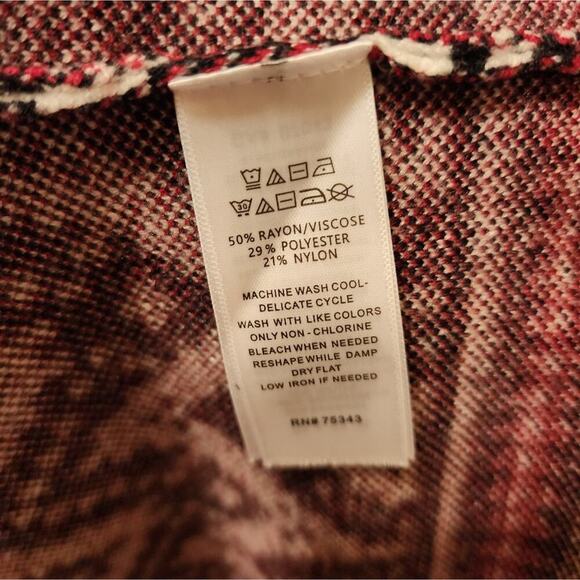 TAHARI DIAMOND BLK/WHITE/RED MOCK TURTLENECK SIZE SMALL - Picture 5 of 6